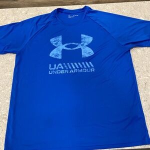 Under Armour Blue Tee with White Logo